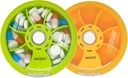 גלולת גלולת גלולת גלולה קטנה 7 Day Portable Travel Pill Container for Medicine Fish Oil Supplements (Green+Orange)