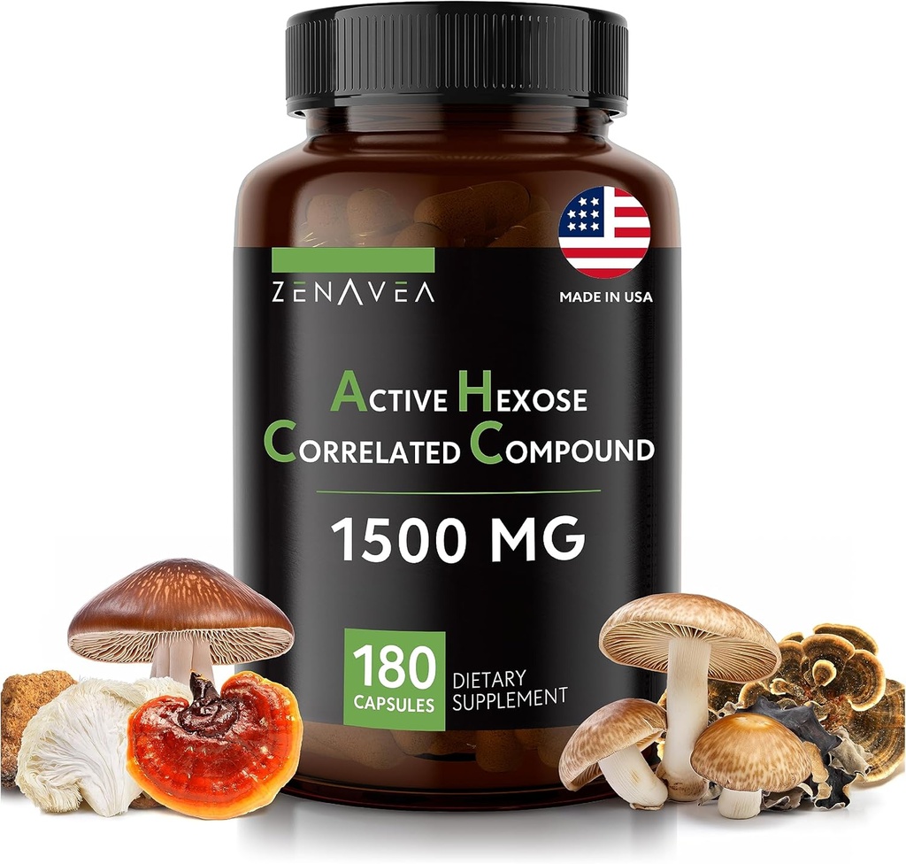 Active Hexose Cor Related Compound 180 Caps 1500 מ"ג עבור שירות - טבעוני אורגני Mushroom תוספת עזרה תמיכה מערכת החיסון וקידום הרוצח הטבעי ו- T Cells
