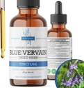 Blue Vervain Herb אורגני, Blue Vervain Tincture, אלכוהול חינם, טבעוני - 2 Fl Oz