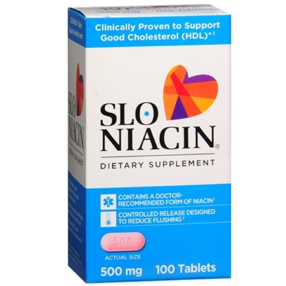 Slo-Niacin 500 מ"ג 100 טבליות (Pack of 6)