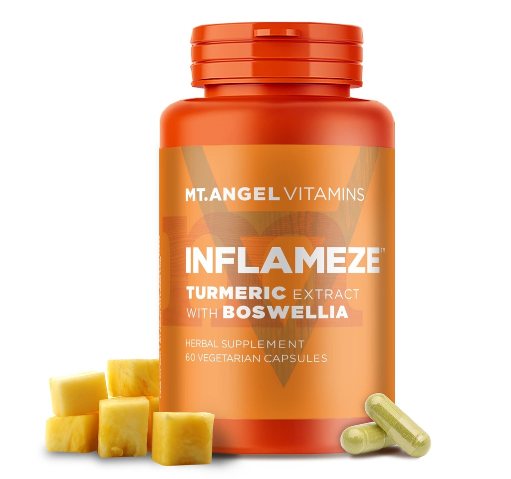 Mt. Angel ויטמינים - InFlamEze, Boswellia, Curcumin, Quercetin, Bromelain (60 קפסולות צמחוניות)