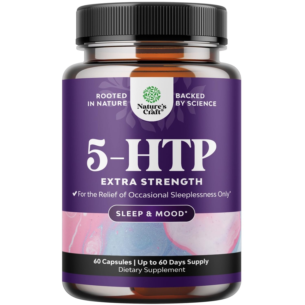 5 HTP תוסף 5-Hydroxytryptophan - 5HTP 100 מ"ג עבור משרת Gentle Herbal Sleep ו Mood Enhancer - 5-HTP 100 מ"ג עבור תוספי Mood ו- Sleep Support קפסולות מ Griffonia Simplicifolia