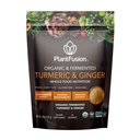 PlantFusion Turmeric ו-Ging Drink Mix - Exmented Whole Food Nutrition, Herbal תוסף אבקת עם Curcuminoids - USDA מוסמך אורגני, non-GMO, טבעוני, Gluten-Free, 4.76 oz 30 משרתות