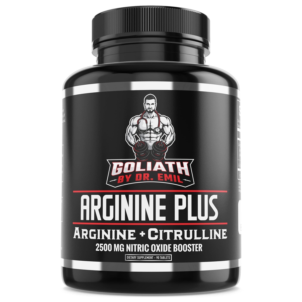 Dr. Emil's ARGININE Plus - L Arginine + L Citrulline - 2,500 MG High Dose no Booster Tablets - Nitric Oxide תוסף עבור וחילוניות ובריאות הלב (Arginine AAKG ו- Citrulline Malate 2:1)