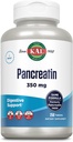 KAL Pancreatin 350 מ"ג, Enzymes for Women and Men, Pancreatic Enzymes for Digestive Health Support, Gluten Free, Non-GMO, Rapid Disintegration, 60 יום ערבות, 250 משרתות, 250 טבליות