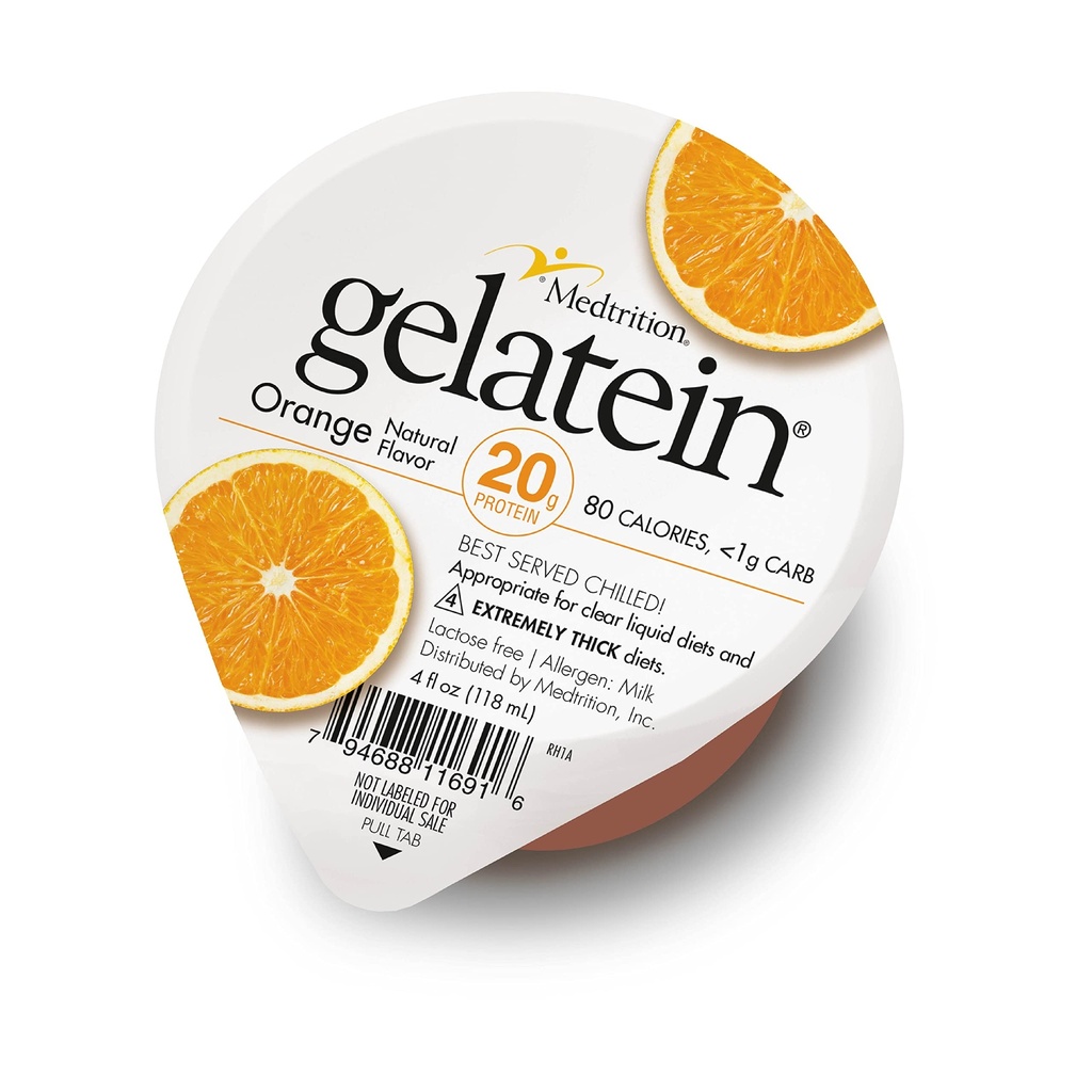 Medtrition Gelatein Orange: 20 גרמים של חלבון. סוכר חינם חטיף טרום או פוסט עבודה (12 Pack)