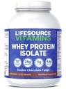 LifeSource ויטמינים 6 lb - פרות חלב בארה"ב Grass Fed Whey חלבון Isolate - Double Chocolate Fudge מתמת