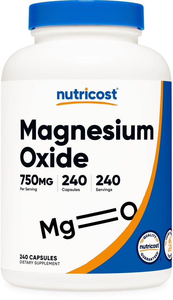 מגנזיום Oxide 750 מ"ג, 240 קפסולות - 420 מ"ג של מגנזיום, non-GMO, Gluten Freeten