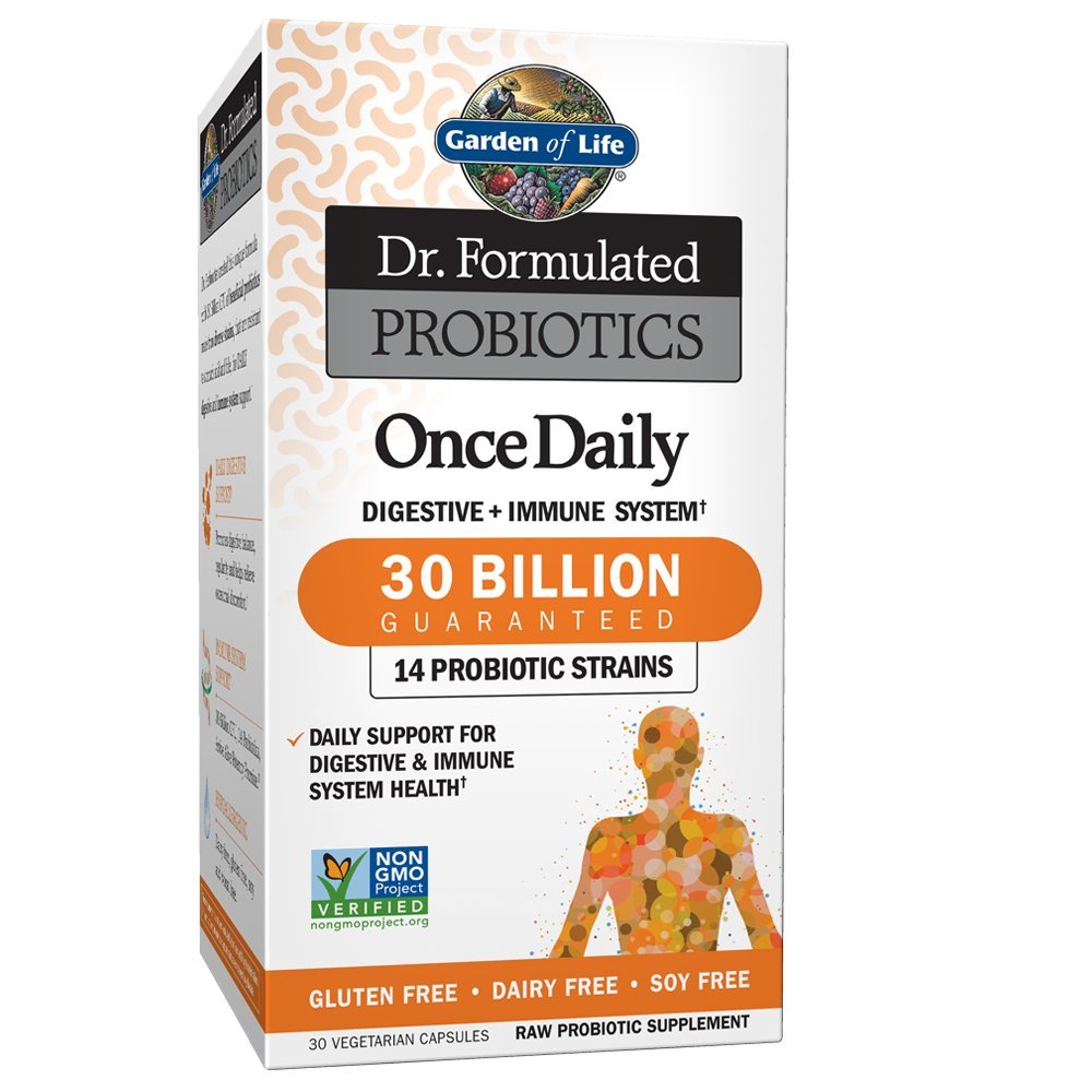 גן החיים ד"ר פורמולה Probiotics פעם דיילי - Acidophilus Probiotic עם תמיכה יומית לבריאות העיכול ו Immune - Gluten Free, Milk Free, Soy Free Probiotics, 30 קפסולות צמחוניות