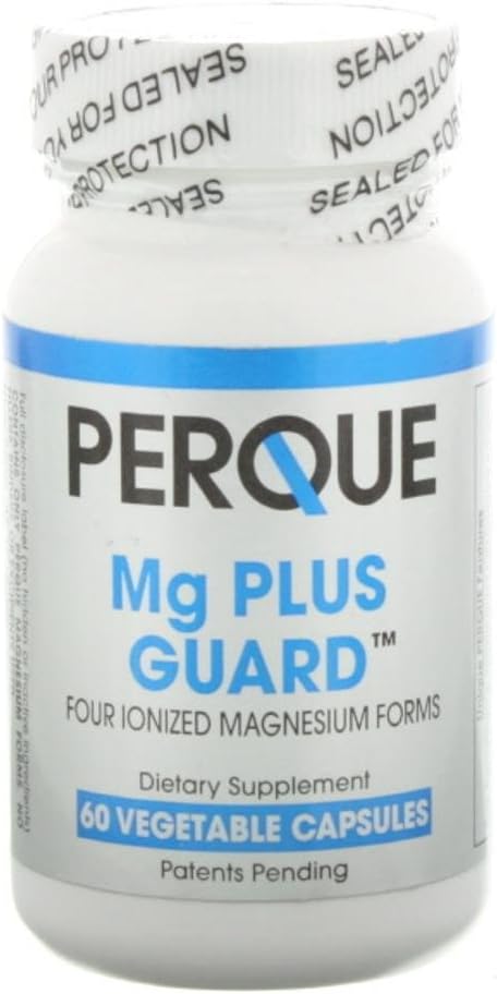 PERQUE Mg Plus Guard Magnesium - High-Absorption Magnesium תוסף עם Glycinate, Ascorbate & Citrate - תומך Heart and Metabolic Function - Non-GMO, Gluten-Free -60 קפסולות ירקות