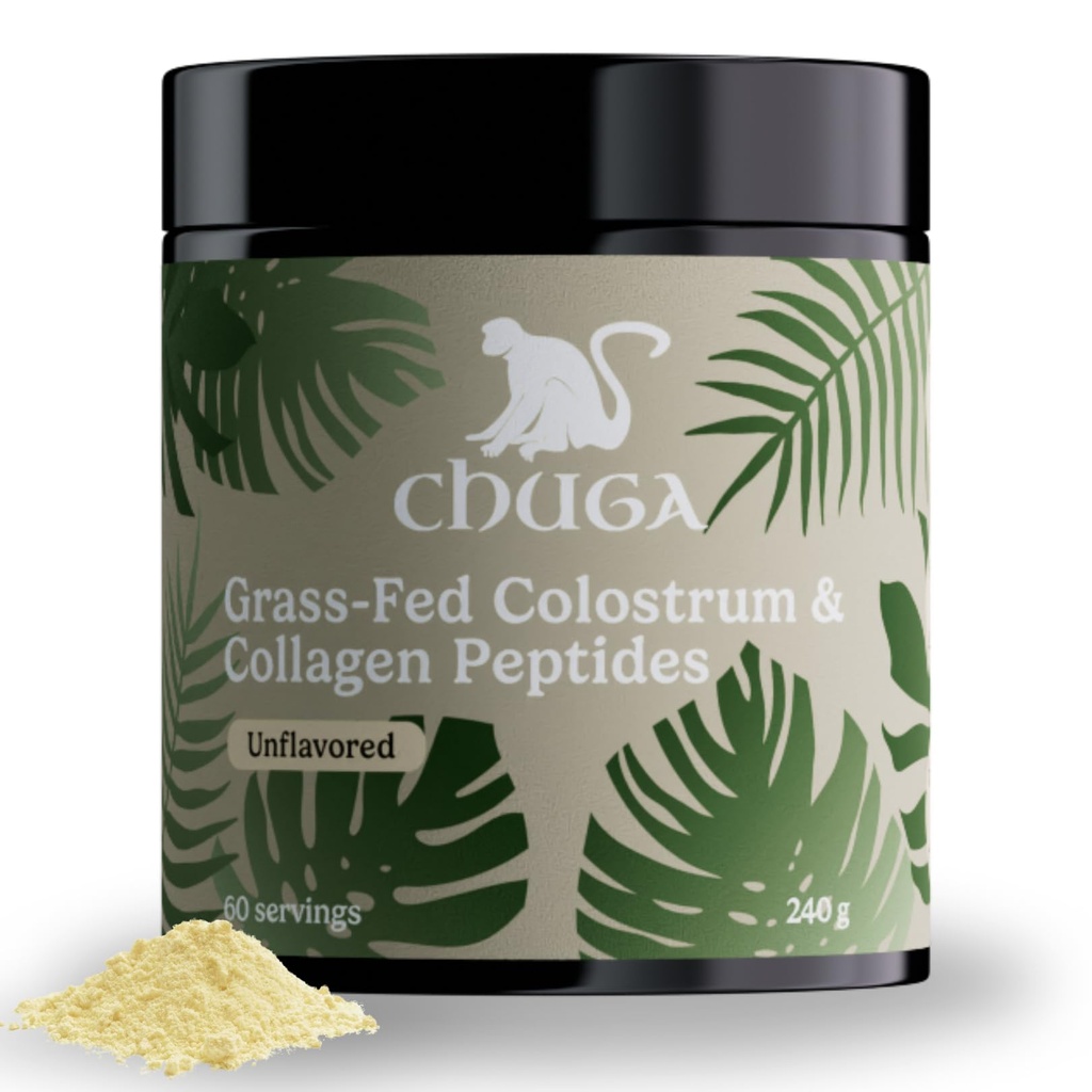 צ'וגה Grass Fed Colostrum & Collagen Peptides 60 לשרתים | שיפור שיער וציפורים