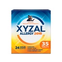 Xyzal 24 Hour Allergy Relief Medicine, Original Prescription Power Antihistamine, Levocetirizine Dihydrochloride טבליות, 5 מ"ג, 35 Count