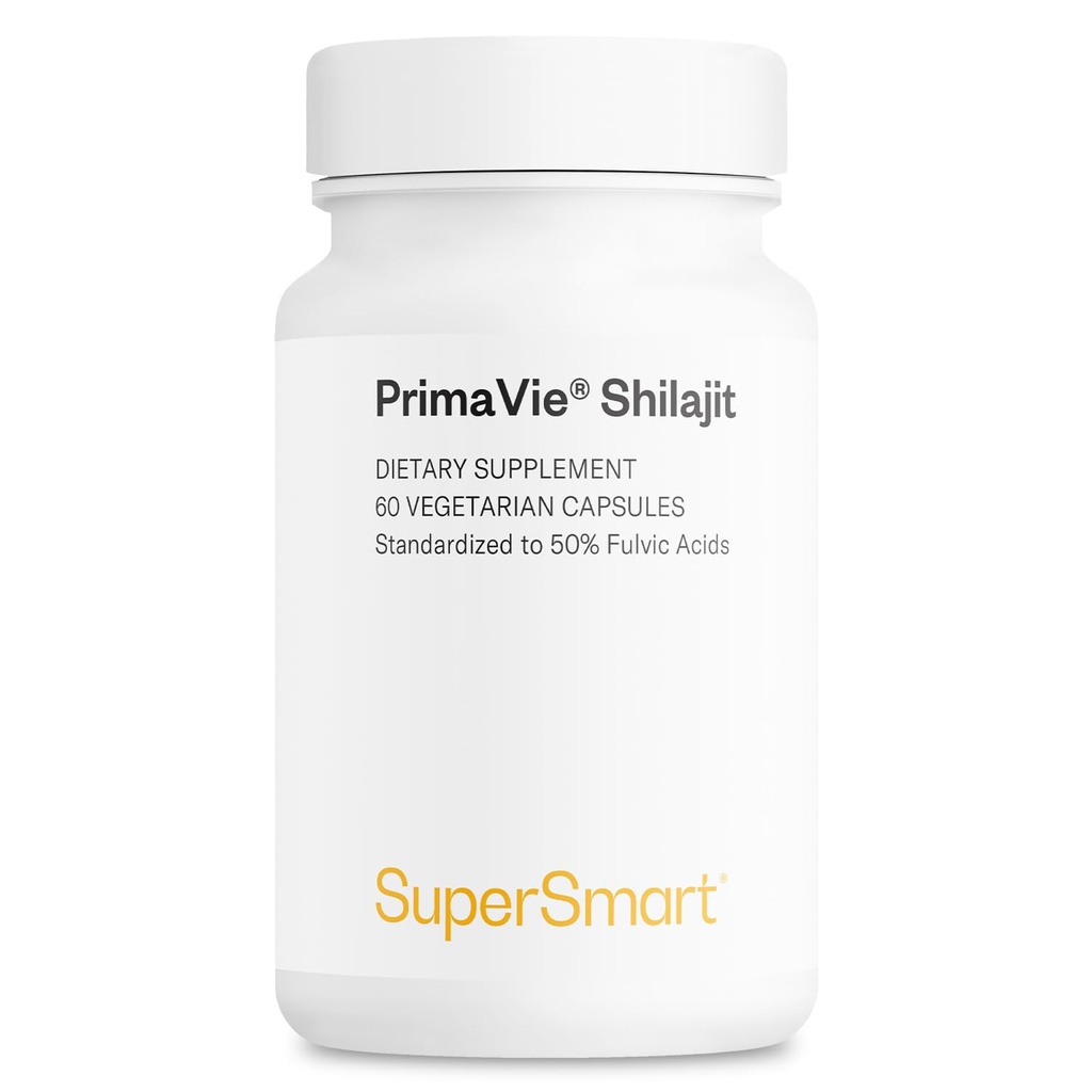 סופר חכם - Super Shilajit 500 מ"ג ליום (High Potency) - תוספי PrimaVie Shilajit - ההימלאיה, Purified & Organic Shilajit | Non-GMO & Gluten Free - 60 קפסולות צמחוניות