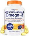 אומגהVia Ultra ריכוז אומגה 3 שמן דגים Burpless, 60 Softgels, אומגה 3 שמן דגים תוספי מזון, 1135 מ"ג Pure אומגה3, No Fishy Burps, High EPA DHA DPA, IFOS 5Star.