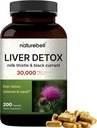 Liver Detox תוספי מזון - 200 קפסולות עם חלב זהtle 30,000 מ"ג & Black Currant | Natural Active Silymarin - תוספת כוח 60:1 - תמצית צמחי נקיזה ותיקון תמיכה - Non-GMO