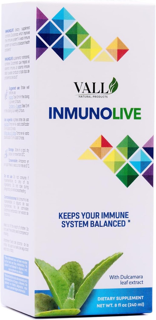 ו-Val-Inmunolive - Alphalfa ו- Dulcamara Oral Solution - 8 oz (240 מ"ל) בקבוק - Dulcamara ו-Alphalfa לחלץ תמיכה נוגדי חמצון - מנה נוזלית בינונית עם 24 חודשים Shelf Life