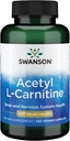Acetyl L-Carnitine 500 מ"ג 100 Caps על ידי סוונסון Premium