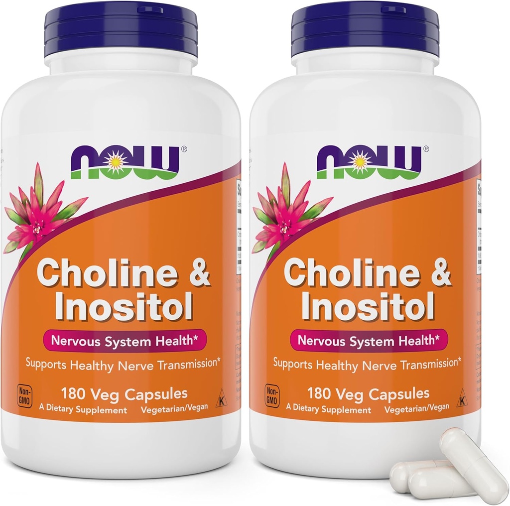 עכשיו Choline & Inositol, 180 קפסולות צמחוניות (Pack of 2)
