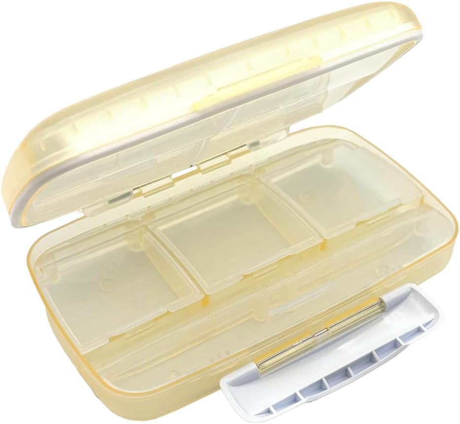 EZY DOSE Moisture-Proof Pill Case, Medicine Planner, ויטמין אורגן Box, Travel-Friendly, Latch-Closure to Secure Contents, 8 הבדלים בודדים של גודלים מרובים עם חותם חזק, גדול, קרם, גדול, גדול, גדול, קרם