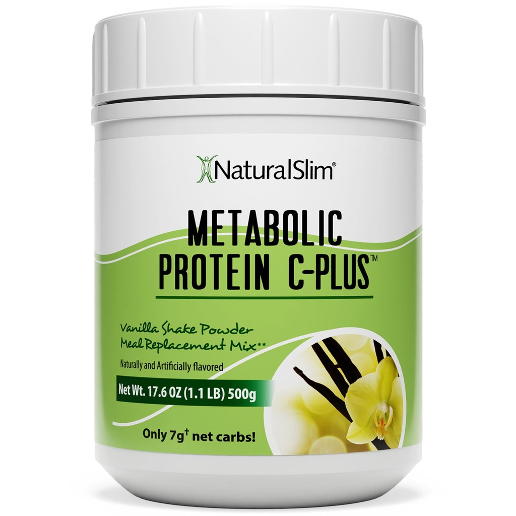 אבקת חלבון טבעית Slim עם ויטמינים ומינרלים Metabolic C-Plus - אבקת החלפת Meal Fortified עם ויטמין C, Zinc & Amino Acid - אבקת חלבון שוקולד 10 לשרתים 1.1 lb.