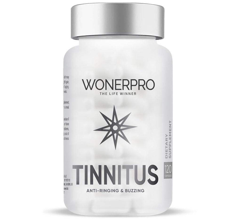 Tinnitus הקלה לרינג אוזניים, 120 קפסולות של ויטמין בריאות האוזן תומכים באובדן שמיעה ולהפחית את הטבעת באוזן לגברים ונשים