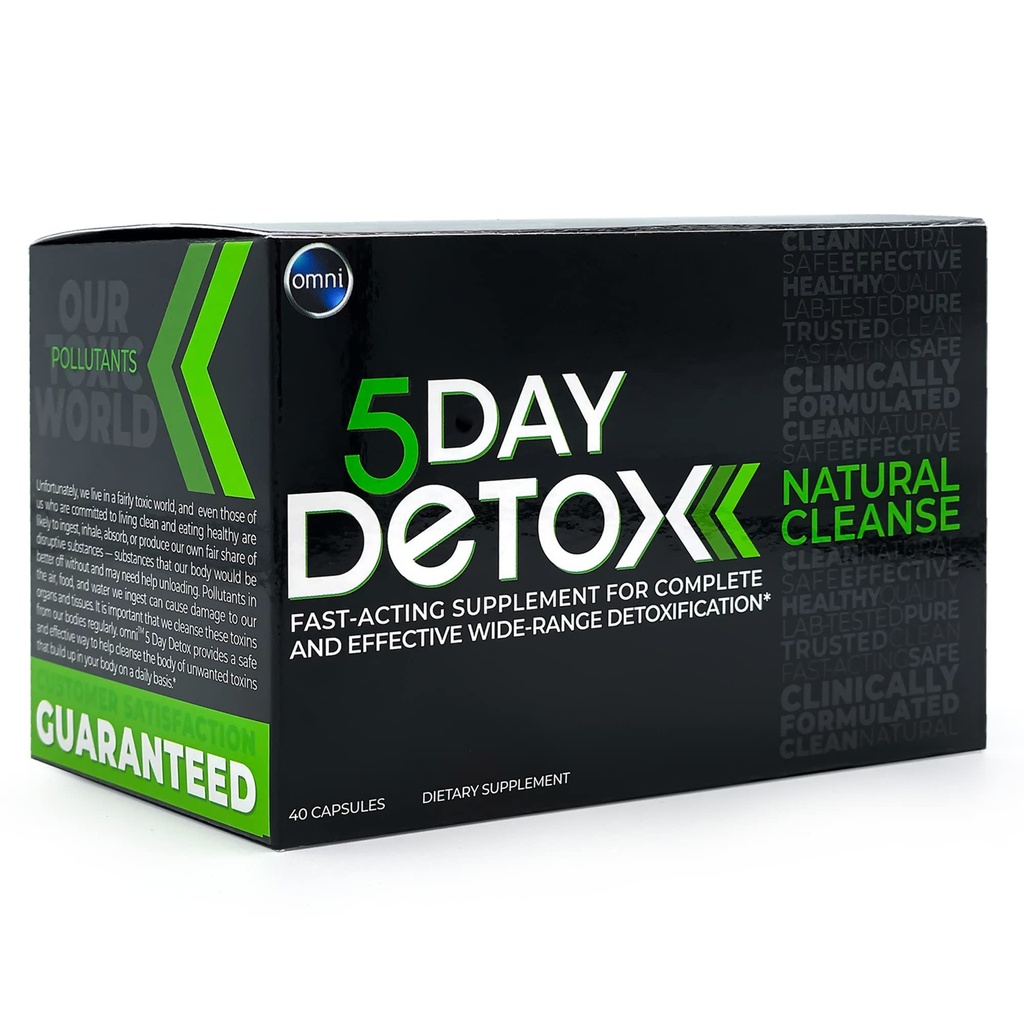 Wellgenix Omni 5 Day Detox ניקויse - Premium Body Detox תוספת, 40 קפסולות עבור Toxin Removal, Total Body Purge, תומך Liver בריא, Kidneys, Urinary Tract, & Digestive System
