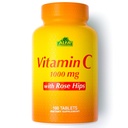 ALFA VITAMINS ויטמין C עם Rose HIPS עם 1000 מ"ג ויטמין C עבור לשרת - אנטיoxidant & Immune תמיכה + תמיכה עור בריא ופרקים - non GMO, טבעוני, Gluten חינם, חלב חינם - 100 - 100 Tablet