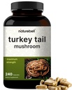 NatureBell טורקיה Tail Mushroom קפסולות 15,000 מ"ג פריר, 240 הרוזן | 25:1 פרי הגוף & Mycelium לחלץ - Immune & Brain Health Mushrooms תוסף.