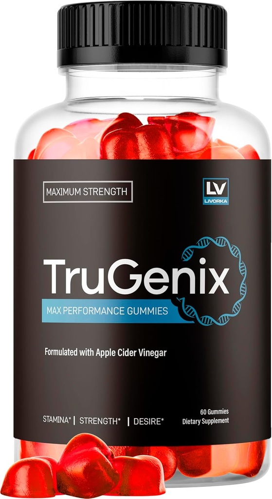 TruGenix Gummies, TruGenix Gummies for Men, Official TruGenix Gummies Advanced Formula, TruGenix ACV Gummies, TruGenix Support Supplement Gummies, Premium Formula, 60 Gummies for 1 Month