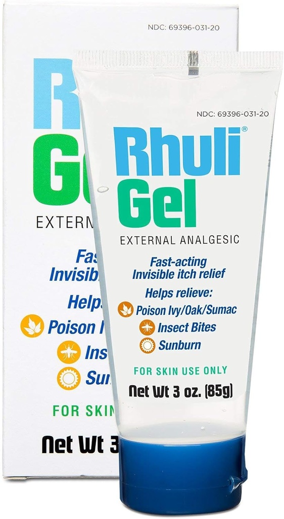 Anti-Itch Gel for Sunburn, Mosquitos, באג Bites, הרעל Ivy, הרעל או Oak הקלה - טיפול קירור Analgesic Cooling לשימוש בעור אקטואלי - 3 Oz Tube