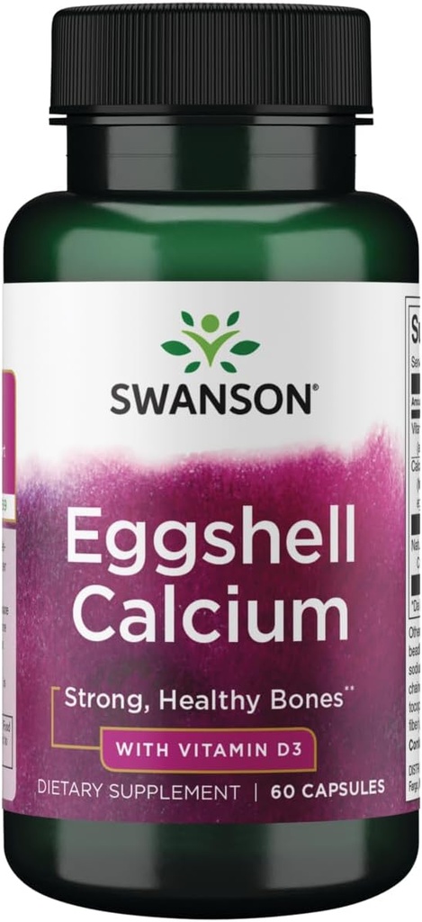 Swanson Eggshell Calcium עם ויטמין D-3 60 קפסולות
