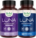 הטבעיות הנזרקות לונה Sleep Aid Bundle | לונה ולונה מלטונין-Free Pills with Natural Ingredients Melatonin, Valarien, & More (120 Count)