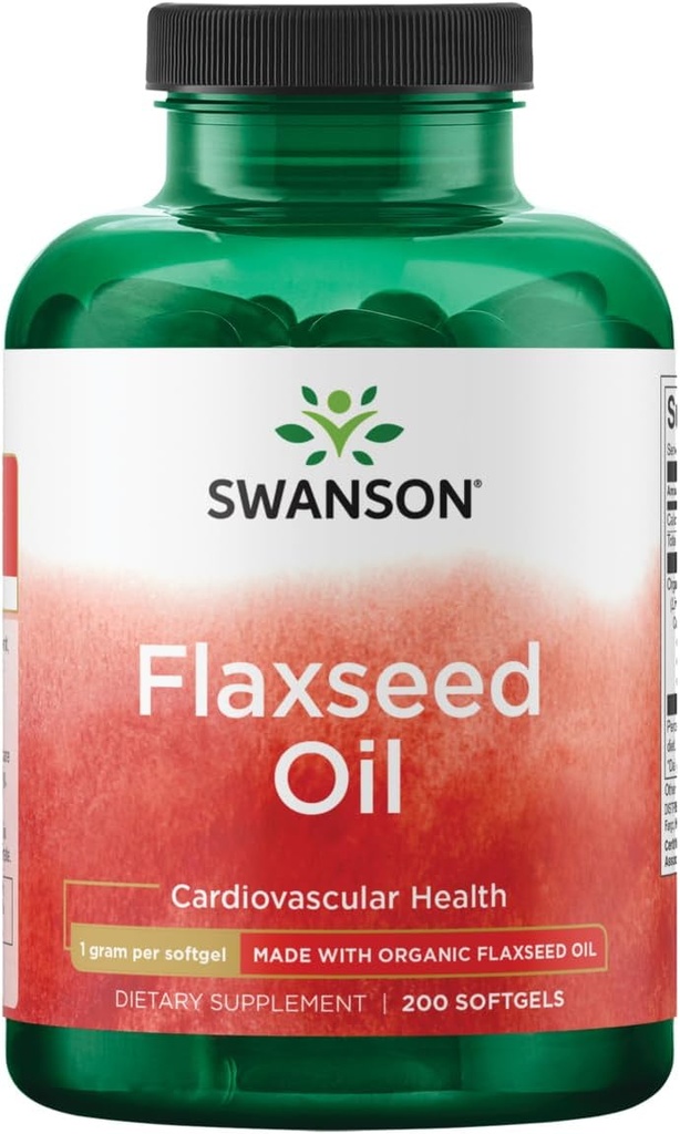 Swanson Flaxseed Oil (Omegatru) 1000 מיליגרם 200 Sgels