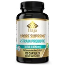 Spore העליון מבוסס Probiotic 120 קפסולת x 10 מיליארד / 4 Strain Formula - 4 חודשים אספקה - No Refrigeration Needed, Acid Resistant Strains, חלב חינם