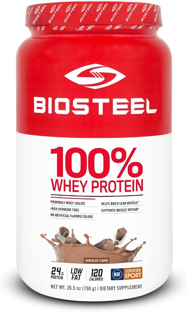 bioSteel Sports שוקולד 100% Whey חלבון אבקת תוסף, הורמון rBGH חינם ולא-GMO פוסט עבודה פורמולה, 25 משרתים, 25.5 Ounces לבטוח על ידי Pro Athletes, NSF עבור ספורט