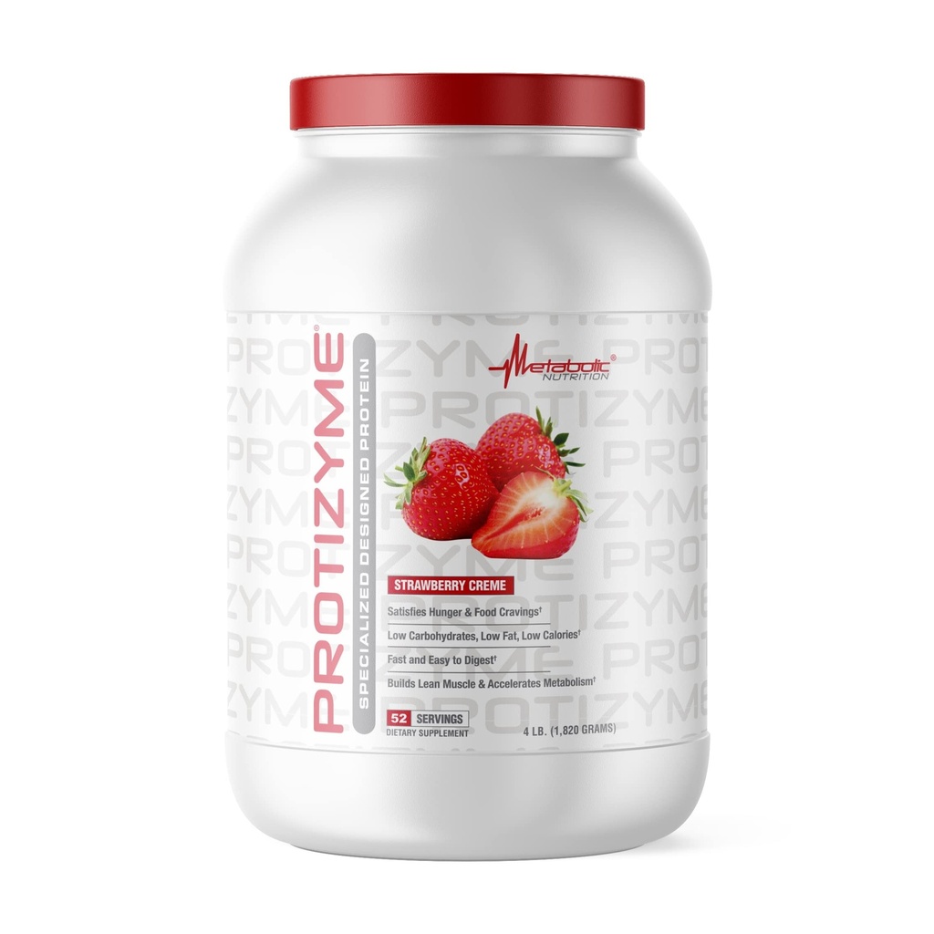 תזונה מטבולית, Protizyme, 100% אבקת חלבון Whey, חלבון גבוה, פחמימות נמוכות שומן שומן חלבון, Enzymes, 24 ויטמינים ומינרלים חיוניים, 4 פאונד (52 ser)