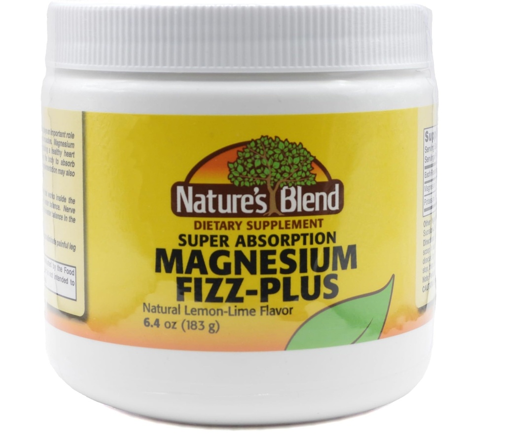 הקערה של הטבע Magnesium Fizz-Plus Lemon-Lime Flavor 6.4 oz אבקת