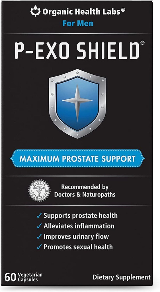 מעבדות בריאות אורגניות P-ExoShield Complete Prostate Support with Saw Palmetto, 60 קפסולות Veggie