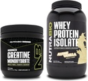 NutraBio Creatine Monohydrate, Unflavored, 150g ו Whey חלבון Isolate, אלפיני וניל, תוספת Bundle - שריר אנרגיה, Lean שרירים צמיחה, התאוששות וכוח