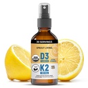 ויטמין אורגני D3 5000 IU (Lichen) + K2 120 mcg (Fermented Chickpea), Immune, Bone & Heart Health with Calcium Absorption | Trace מינרלים, Lemon & Citrus, Sugar Free, Spray (1 FL OZ, 30 משרתים)