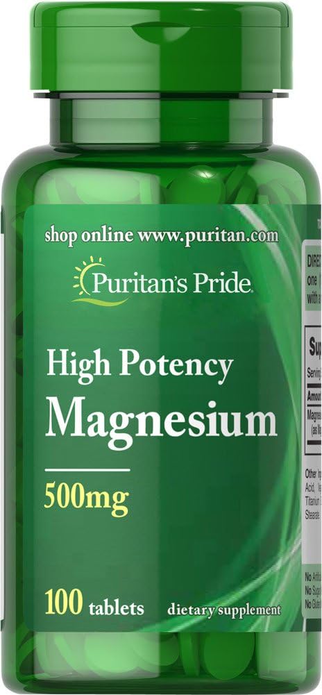 Magnesium הגאווה של Puritan, 500 מ"ג, 100 Count