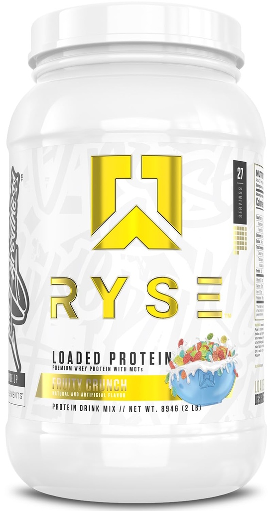 אבקת חלבון עמוסה - פירותי קרואנץ - 25g חלבון Whey חלבון Isolate & Concentrate with Prebiotic סיבים & MCTs - Low Carb, Low Sugar, Low Sugar,ive-Friendly - 27 משרתים / 2 lb Tub Tub Tub Tub Tub