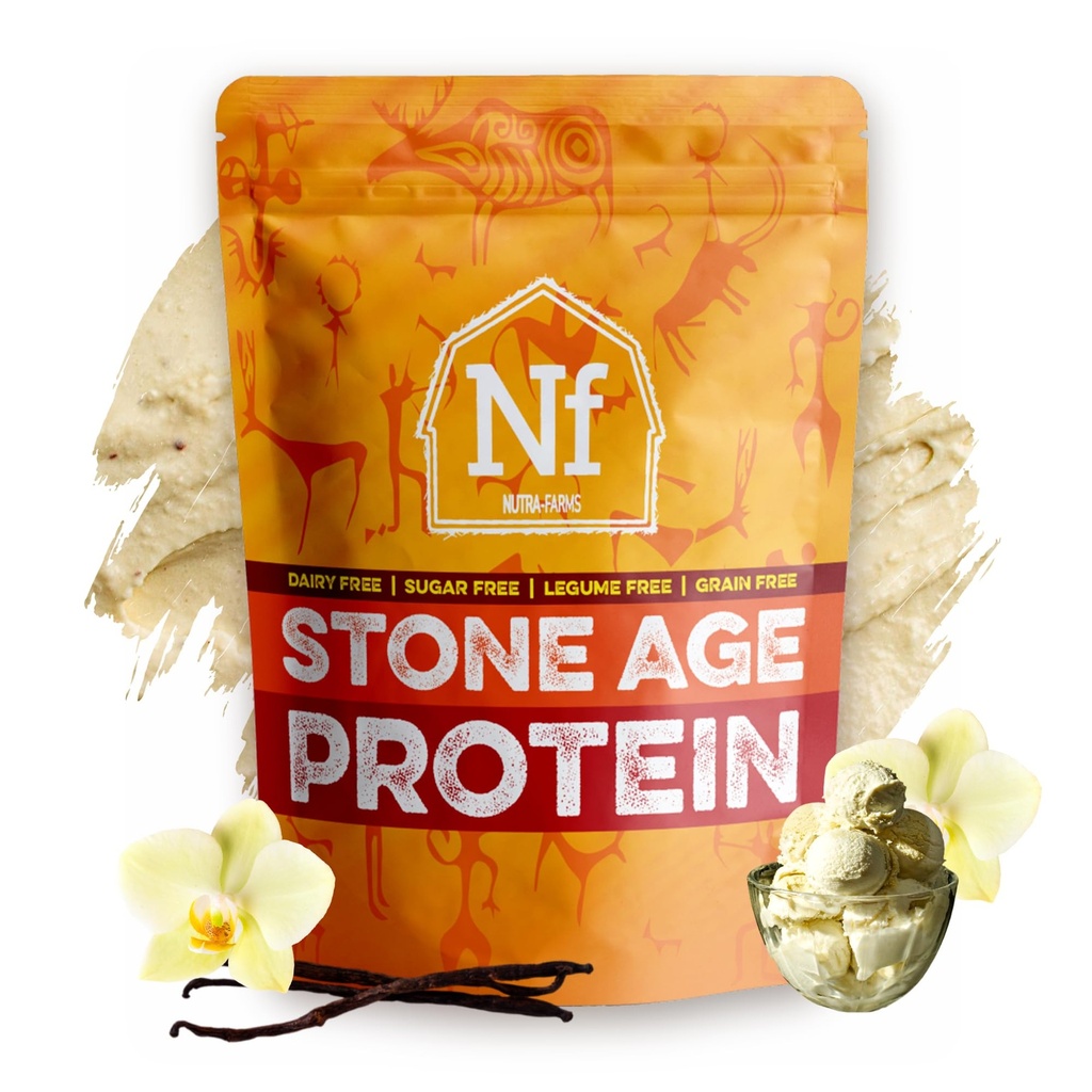 חלבון מתקופת האבן | ביצה לבנה | Gluten-Free | Whey Free | Sugar Free | Got-Friendly | Vanilla, 2 lbs