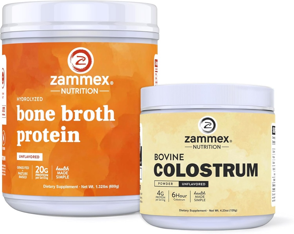 אבקת חלבון Zmmex העצם Broth חלבון אבקת + Bovine Colostrum אבקת