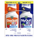 ויקס ילדים Day Quick & NyQuil Cold & Cough Relief נוזל Co-Pack, חינם של Dyes & סוכר מלאכותי, Multi-Symptom הקלה של Cough, Sneezing, Runny Nose, Mucus, צ'סטונג, עבור ימי 6+, 2x6oztom הקלה של Cough, Sneezing, Runny Nose, Mucus, ו צ'סטונג, עבור ימים 6+, 2x6oztungestion, 2x6oz