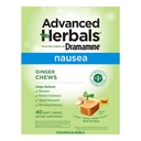 מתוך The Makers of Dramamine, Herbals מתקדם, ג'ינג'ר צ'יפס, Nausea Relief Chews לימון-Honey-Ginger, 40 Count Count
