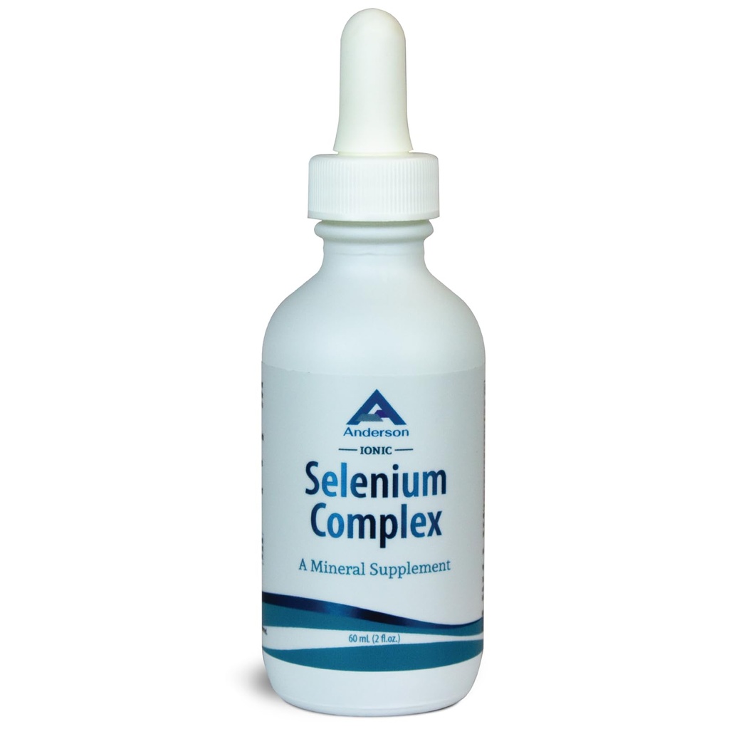 אנדרסון Ionic Selenium Complex, נוזל סלניום תוספת טיפות, תומך מערכת Thyroid ו Immune, Antioxidant, Fights Free Radicals, מינרלים זכוכית בקבוק עם Dropper, 40 משרתים, 2 oz oz