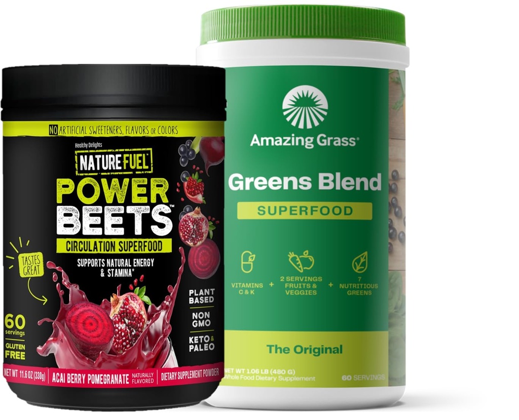 Grass Greens מדהים בלגן Superfood: Super Greens אבקת Smoothie Mix עבור Boost Energy, 60 משרתי שמן שמן שמן שמן שמן שמן שמן Beets אבקת, אבקת שורש באט, תמיכה באנרגיה טבעית, 60 משרתים