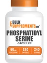 BulkSupplements.com Phosphatidylserine קפסולות - תוסף Phosphatidylserine, שמקורו Soy, for Memory and Focus -ten Free, 1 קפסולה לכל המשרת, 240 קפסולות (Pack of 1)
