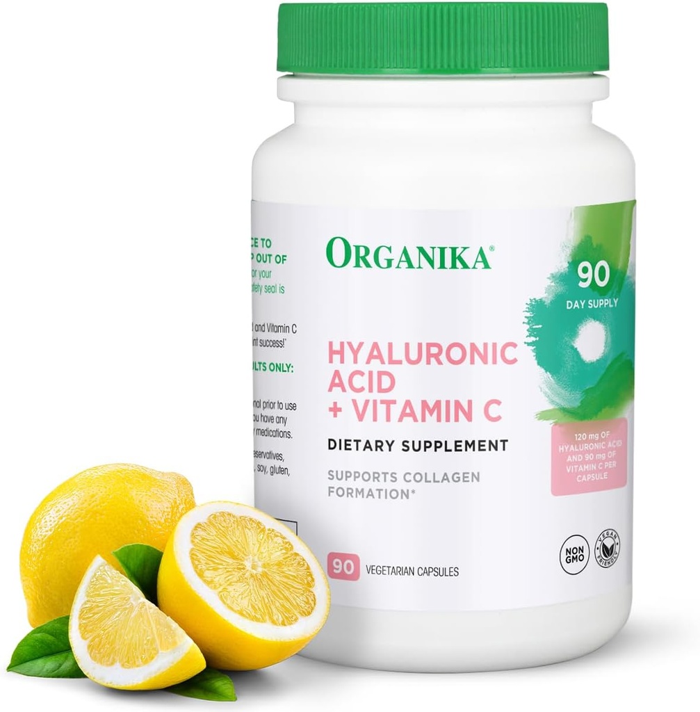 המינרליקה Hyaluronic Acid תוסף עם ויטמין C (90 קפסולות ירקות): Symbiotic Joint Wellness, Collagen, & Skin hydrotion Powerhouse - Enhanced Hyaluronic Acids for Mobility & Beauty